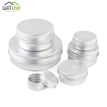 

5ml-100ml Aluminium Cream Jar Tin Empty Cosmetic Tin Cans Container Screw Derocation Top Lip Balm Sample Cosmetic Jar