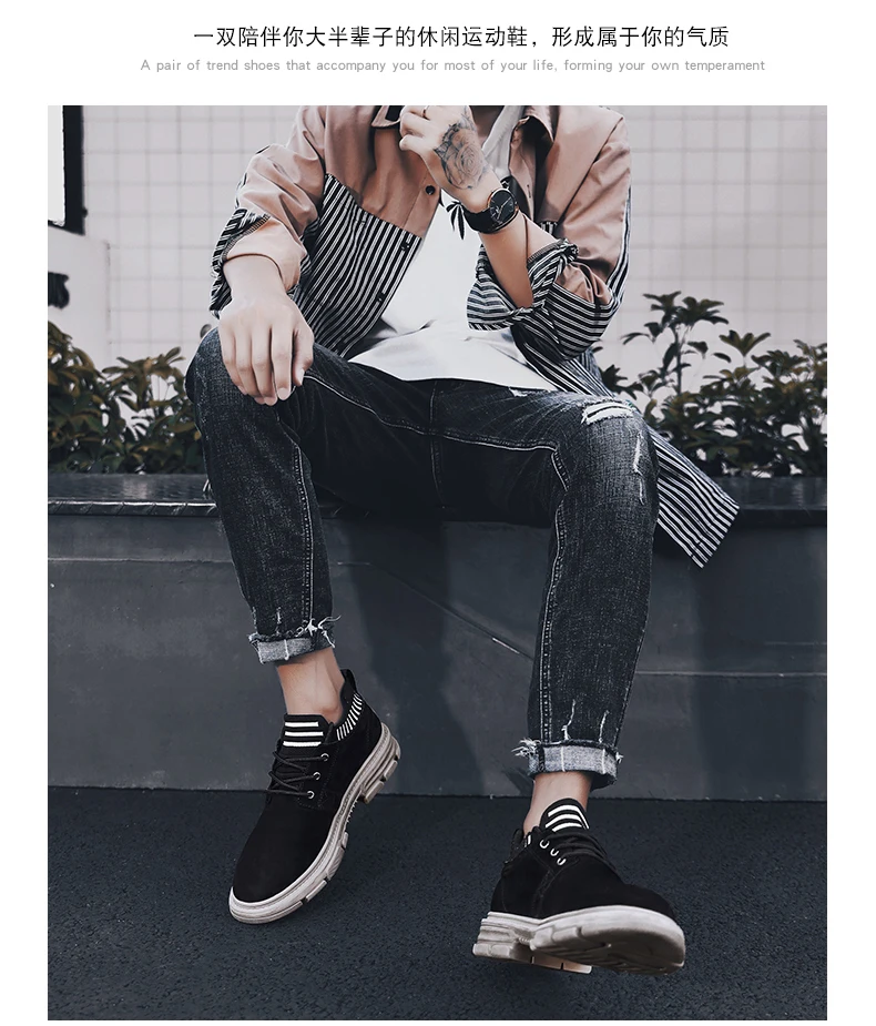 Męskie buty Casual na co dzień – czarne mokasyny skórzane z wkładką Ocio Slip On - Wianko - 17
