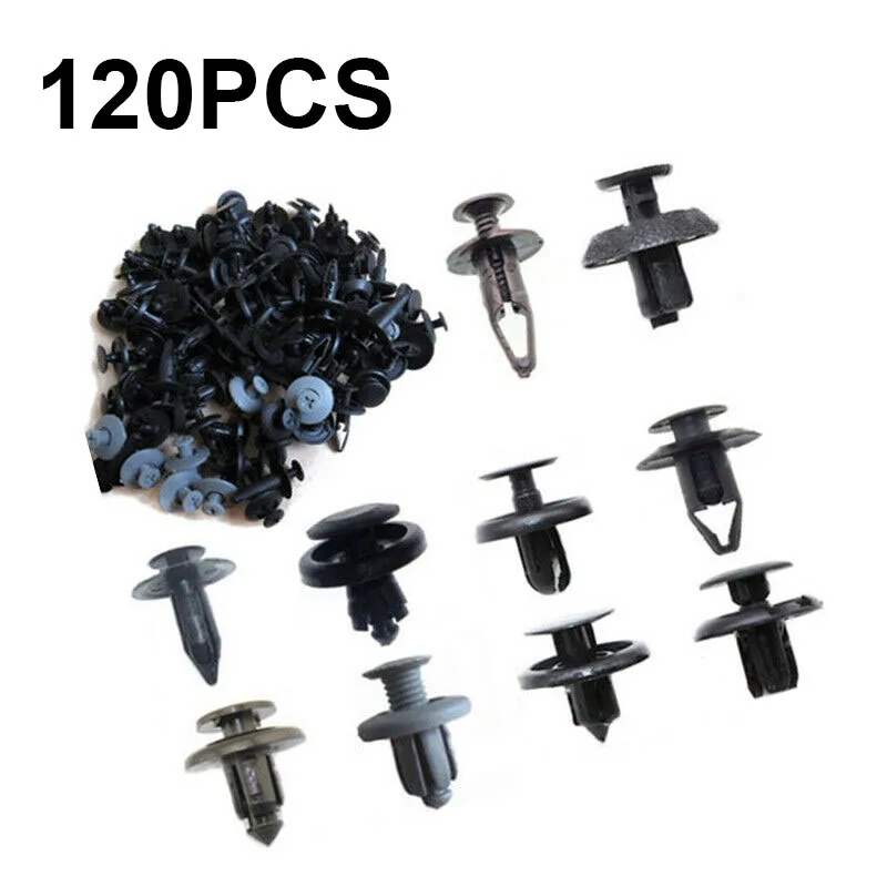 120pcs black Plastic Mixed Car Screw Rivets high quality Car Bumper Fender trims Panel Screw Rivets Clips accessories
120pcs black Plastic Mixed Car Screw Rivets high quality Car Bumper Fender trims Panel Screw Rivets Clips accessories