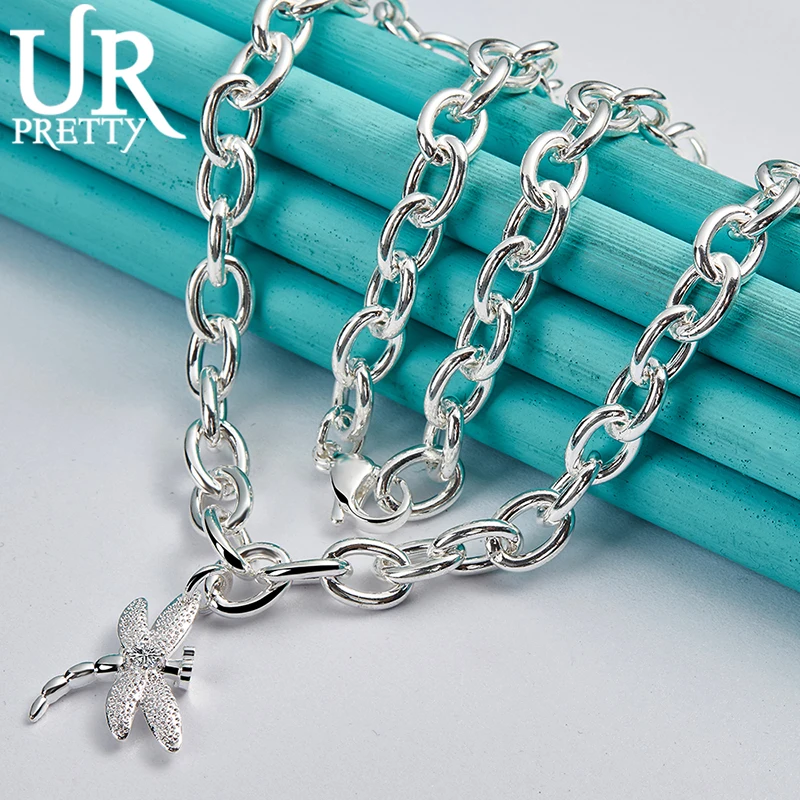 UPRETTY New 925 Sterling Silver Dragonfly Necklace 18 Inch Chain For Woman Party Wedding Engagement Charm Jewelry Gift
UPRETTY New 925 Sterling Silver Dragonfly Necklace 18 Inch Chain For Woman Party Wedding Engagement Charm Jewelry Gift