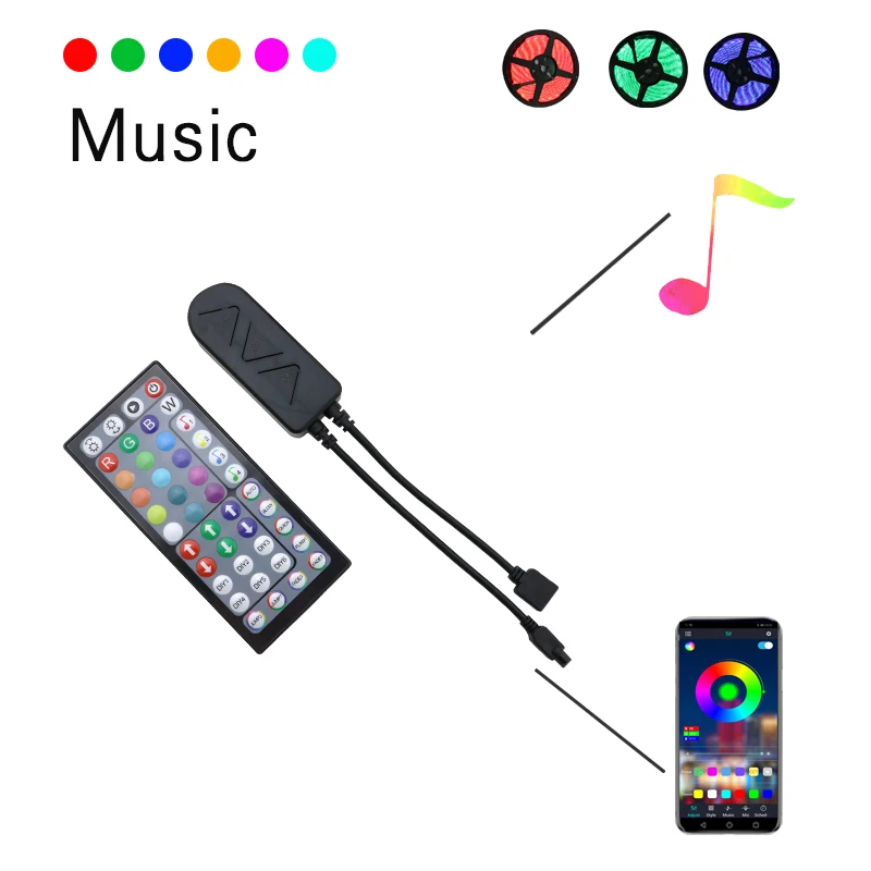 New Arrival DC 12V RGB Controller Bluetooth Music Controller IR remote and APP remote For RGB Led Strip Light of Home Decoration
New Arrival DC 12V RGB Controller Bluetooth Music Controller IR remote and APP remote For RGB Led Strip Light of Home Decoration