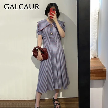 GALCAUR Striped Hit Color Summer Dress Women Sailor Collar Puff Sleeve High Waist Pleated Midi Dresses Female 2020 New Clothes
GALCAUR Striped Hit Color Summer Dress Women Sailor Collar Puff Sleeve High Waist Pleated Midi Dresses Female 2020 New Clothes