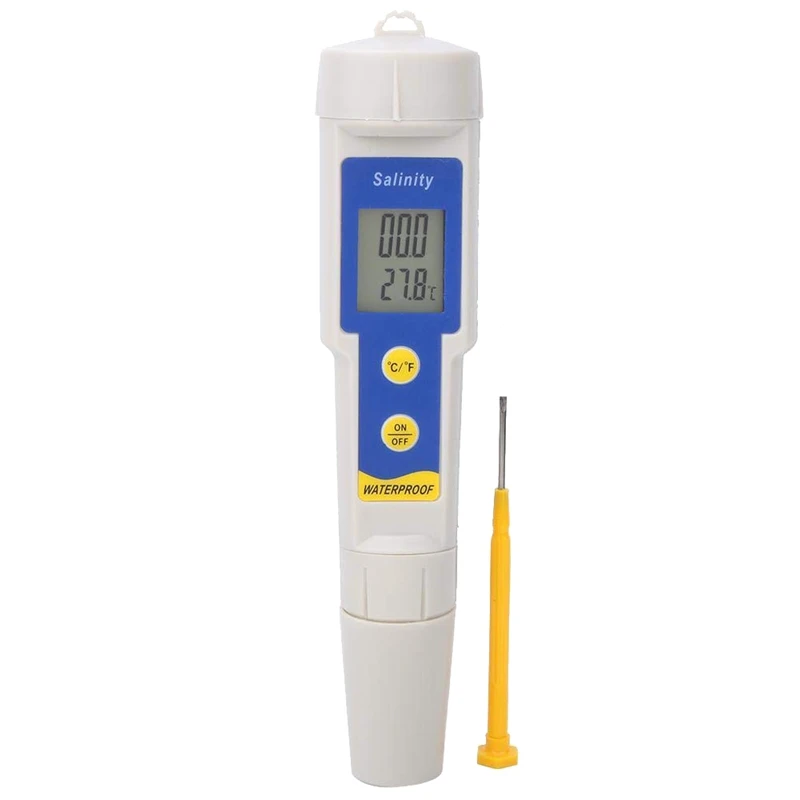 Salinity Meter, SA-1397 Portable Digital Salinity Meter High Precision Waterproof Salinity Temperature Tester
Salinity Meter, SA-1397 Portable Digital Salinity Meter High Precision Waterproof Salinity Temperature Tester