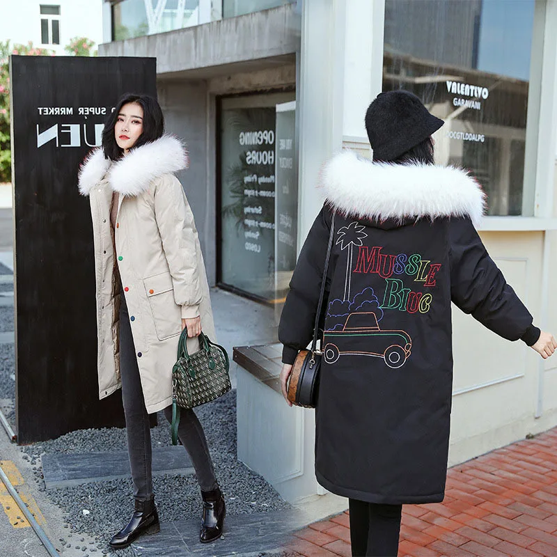 2019 Winter New Style Korean-style Large Fur Collar Color Buttons Large Size Embroidered down Feather Cotton-padded Clothes in
2019 Winter New Style Korean-style Large Fur Collar Color Buttons Large Size Embroidered down Feather Cotton-padded Clothes in