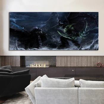 Warcraft 3 Frozen Throne Video Games Arthas Menethil Vs Illidan Stormrage Game Poster Painting Decorations for Home Wallpaper 
Warcraft 3 Frozen Throne Video Games Arthas Menethil Vs Illidan Stormrage Game Poster Painting Decorations for Home Wallpaper