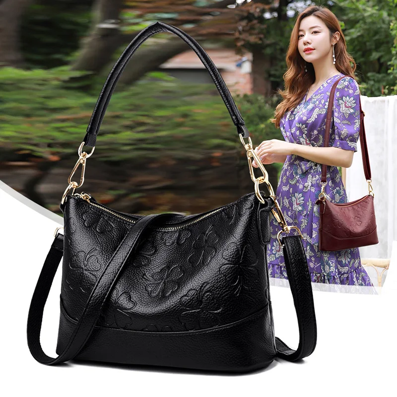 Embossing Four-leaf Clover Women Shoulder Bags Female Black Leather Crossbody Messenger Bucket Bag for Ladies Valerian Handbags
Embossing Four-leaf Clover Women Shoulder Bags Female Black Leather Crossbody Messenger Bucket Bag for Ladies Valerian Handbags