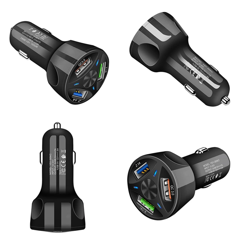 3 Ports USB Car Charger Adapter LED Display QC 3.0 Fast Charging For IOS Android
3 Ports USB Car Charger Adapter LED Display QC 3.0 Fast Charging For IOS Android