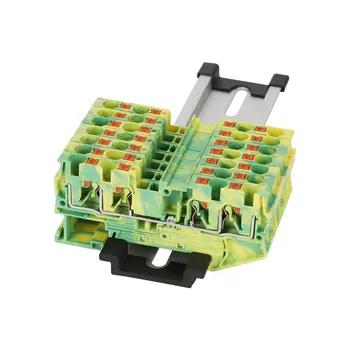 Din Rail Ground Terminal Blocks 10Pcs PT4-QUATTRO-PE Spring Feed Through Connection Ground Terminal Block Wire Conductor
Din Rail Ground Terminal Blocks 10Pcs PT4-QUATTRO-PE Spring Feed Through Connection Ground Terminal Block Wire Conductor