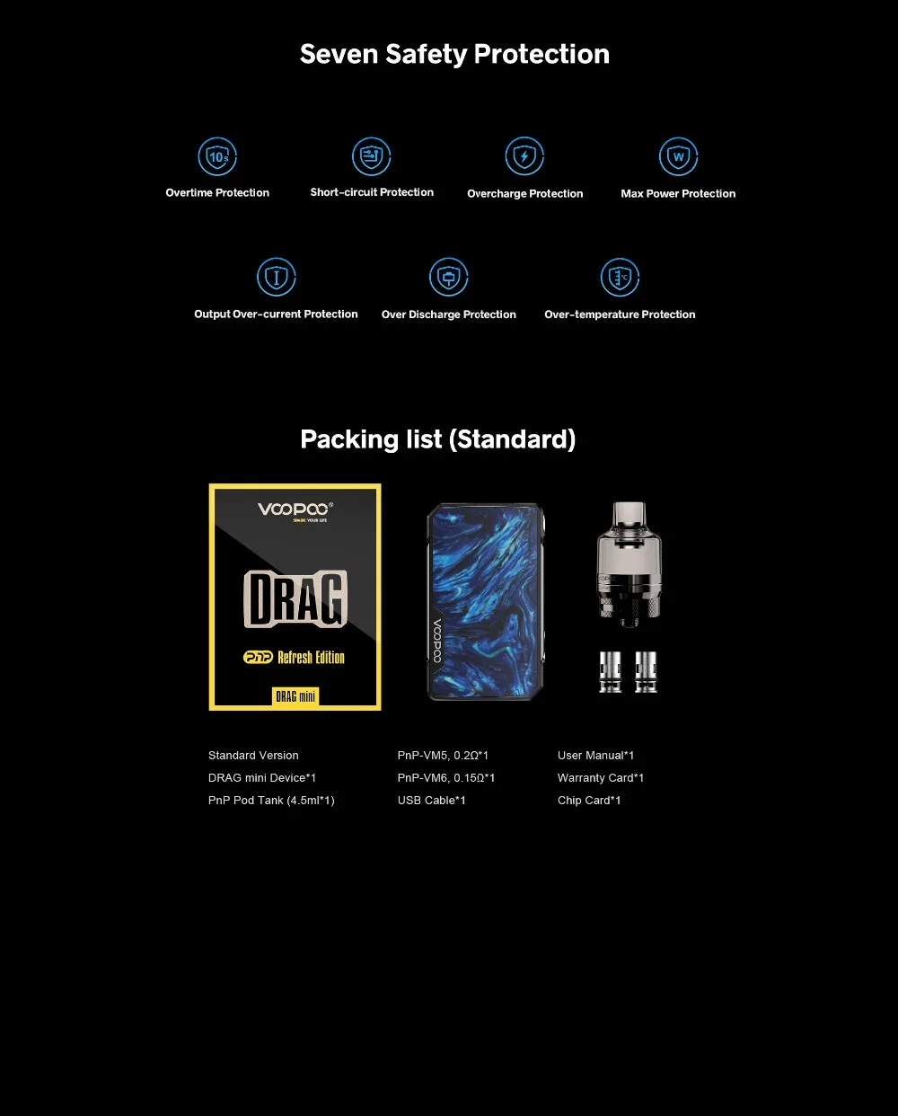 Original VOOPOO Drag Mini Platinum Kit Refresh Edition 117W Vape 4400mah Battery with 4.5ml PnP Pod Tank fit PnP coil VS Drag 2 Original VOOPOO Drag Mini Platinum Kit Refresh Edition 117W Vape 4400mah Battery with 4.5ml PnP Pod Tank fit PnP coil VS Drag 2
