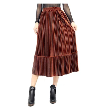 Sweet Women Skirt Fashion Pleuche Pleated A Line Long Skirt Winter Autumn Patchwork Ruffle Skirt High Waisted Elastic Lady Skirt
Sweet Women Skirt Fashion Pleuche Pleated A Line Long Skirt Winter Autumn Patchwork Ruffle Skirt High Waisted Elastic Lady Skirt