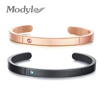 Modyle Black and Rose Gold Color Stainless Steel Custom Name Wedding Bangles for Man Woman Red Green CZ Stone Engagement Jewelry
Modyle Black and Rose Gold Color Stainless Steel Custom Name Wedding Bangles for Man Woman Red Green CZ Stone Engagement Jewelry