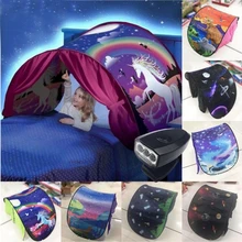 Niños ropa de cama luz Led 3D estampado para chicas niños decoración de la habitación de cortina zona de juegos de estrella espacio privado iluminación tienda(China)
