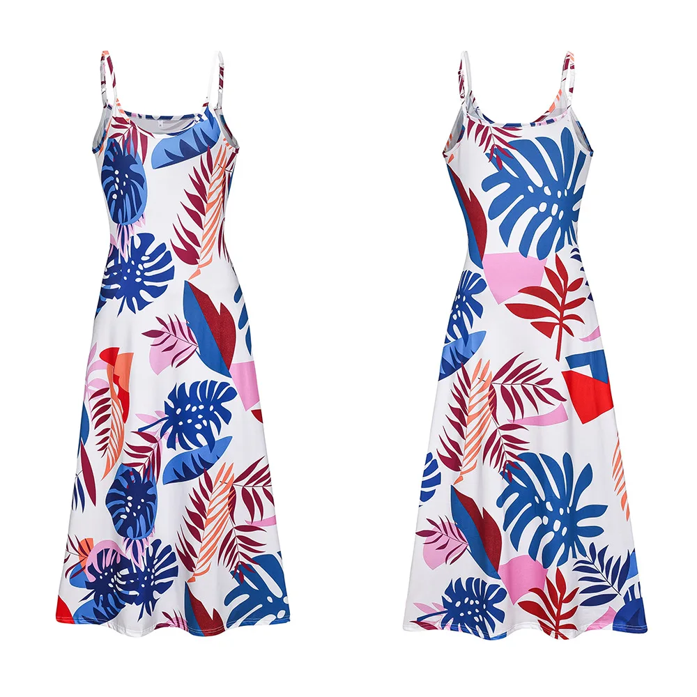 Sexy Maxi Dresses For Women Boho Print V-Neck Floral Sundresses Women Sleeveless Plus Size Dresses For Women 4xl 5xl Summer 2020