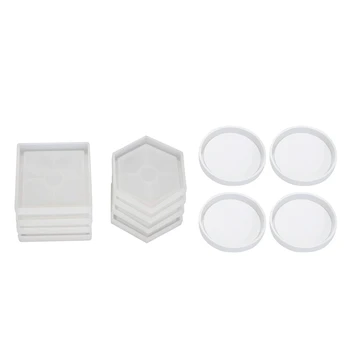 8Pcs Diy Coaster Silicone Mold, Include 4 Pcs Square, 4 Pcs Hexagon & 4Pcs Big Diy Round Coaster Silicone Mold, Diameter 3.94Inc
8Pcs Diy Coaster Silicone Mold, Include 4 Pcs Square, 4 Pcs Hexagon & 4Pcs Big Diy Round Coaster Silicone Mold, Diameter 3.94Inc