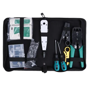 11pcs/set RJ45 RJ11 RJ12 CAT5 CAT5e Portable LAN Network Repair Tool Kit Utp Cable Tester AND Plier Crimp Crimper Plug Clamp PC 
11pcs/set RJ45 RJ11 RJ12 CAT5 CAT5e Portable LAN Network Repair Tool Kit Utp Cable Tester AND Plier Crimp Crimper Plug Clamp PC