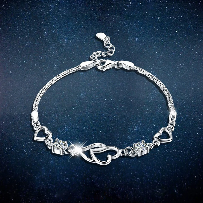 925 Sterling Silver Bracelet For Women Heart to heart Natural Amethyst silver 925 jewelry Bracelets Adjustable Chain Jewellery
925 Sterling Silver Bracelet For Women Heart to heart Natural Amethyst silver 925 jewelry Bracelets Adjustable Chain Jewellery