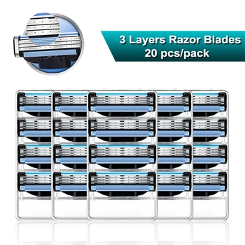 Shaving Razor Blades For Men 3 Layers Cassettes Fit Gillette Mach 3 Turbo Sensitive Manual Razor Replaceable Heads 20pcs/pack 
Shaving Razor Blades For Men 3 Layers Cassettes Fit Gillette Mach 3 Turbo Sensitive Manual Razor Replaceable Heads 20pcs/pack
