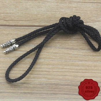 S925 sterling silver necklace rope chain couple lanyard leather rope jewelry silver buckle card pattern personality fashion
S925 sterling silver necklace rope chain couple lanyard leather rope jewelry silver buckle card pattern personality fashion