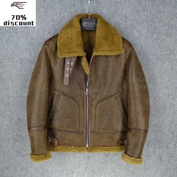 2020 Brown Men B6 Style Winter Shearling Jacket Plus Size XXXL Genuine Sheepskin Russian Thick Warm Natural Leather Coat
2020 Brown Men B6 Style Winter Shearling Jacket Plus Size XXXL Genuine Sheepskin Russian Thick Warm Natural Leather Coat