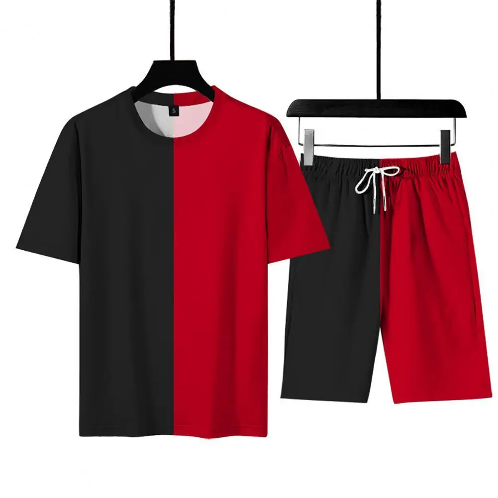 Color Matching Short Sleeve Sports Suit Two Piece O-neck T-shirt Shorts Men Loose Tracksuit Activewear
Color Matching Short Sleeve Sports Suit Two Piece O-neck T-shirt Shorts Men Loose Tracksuit Activewear