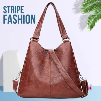 2019 Fashion Women Handbags High Quality Female Hobos Single Shoulder Bags Vintage Solid Multi-pocket Ladies Totes Bolsas 
2019 Fashion Women Handbags High Quality Female Hobos Single Shoulder Bags Vintage Solid Multi-pocket Ladies Totes Bolsas