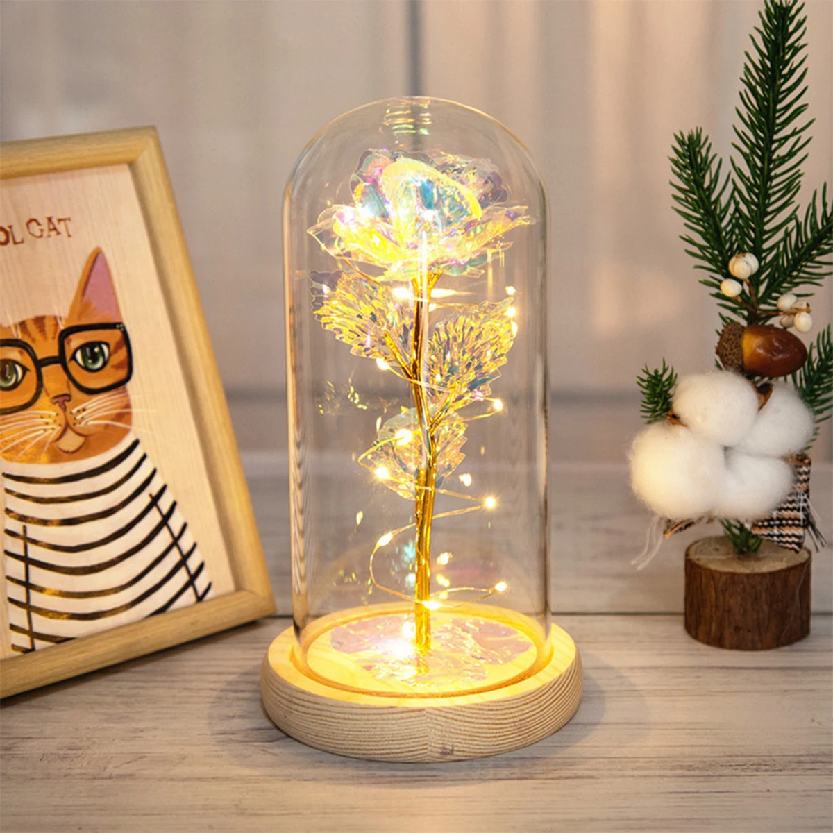 LED Enchanted Galaxy Rose Gold Foil Rose Lamp with 3 Lighting Modes Rose Flowers In Glass for Women Girl For Christmas Day Gift
LED Enchanted Galaxy Rose Gold Foil Rose Lamp with 3 Lighting Modes Rose Flowers In Glass for Women Girl For Christmas Day Gift