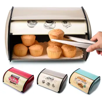 Upgrade French Vintage Bread Box Storage Bin Rollup top light gray small Powder Coated Bread Iron Snack Boxes Kitchen Supplies
Upgrade French Vintage Bread Box Storage Bin Rollup top light gray small Powder Coated Bread Iron Snack Boxes Kitchen Supplies