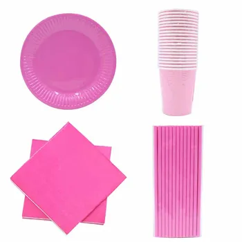 Girls Party Solid Pink Disposable Tableware Cups Napkins Birthday Wedding Decorations Napkins Towel Paper Plates Party Supplies 
Girls Party Solid Pink Disposable Tableware Cups Napkins Birthday Wedding Decorations Napkins Towel Paper Plates Party Supplies