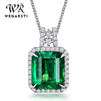 WEGARSTI Real Sterling Silver 925 Fine Jewelry Suqare Green Emerald Pendant Necklace For Women Necklace Chain Anniversary Gifts
WEGARSTI Real Sterling Silver 925 Fine Jewelry Suqare Green Emerald Pendant Necklace For Women Necklace Chain Anniversary Gifts