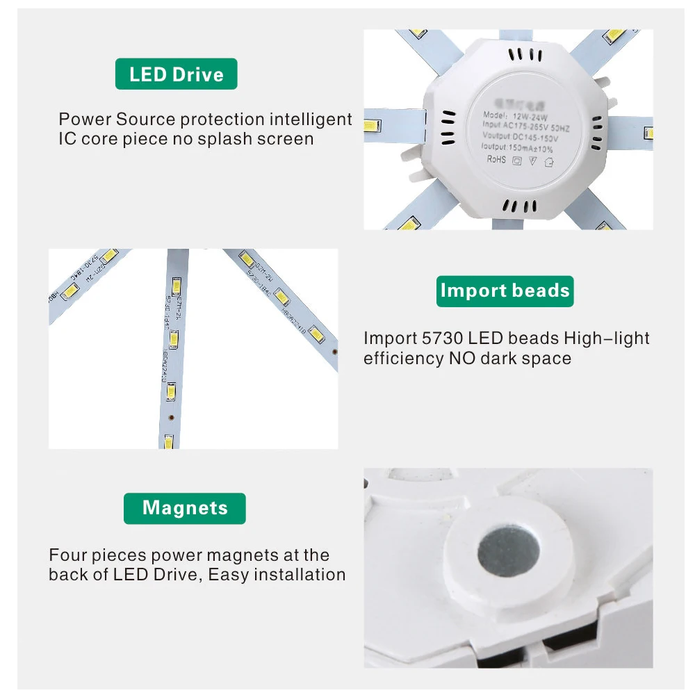 220V LED Ceiling Light Octopus Round Indoor Living Room Lights 12W 16W 20W 24W Modern LED Ceiling Lamp for Bedroom Painel De Led