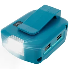 2 USB Port Li-ion Battery Adapter Multifunctional Battery Converter Power Source with LED Work Light For Makita 14.4V -18V
2 USB Port Li-ion Battery Adapter Multifunctional Battery Converter Power Source with LED Work Light For Makita 14.4V -18V