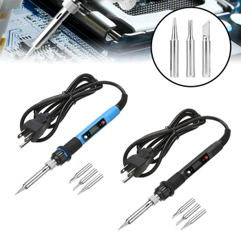 110V 80W Electric Soldering Iron Adjustable Temperature Heat Iron Pen Welding Tool US Plug 3 Tips Head For Repair Welding Tools
110V 80W Electric Soldering Iron Adjustable Temperature Heat Iron Pen Welding Tool US Plug 3 Tips Head For Repair Welding Tools