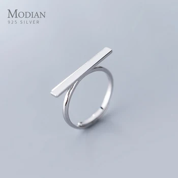 Modian Simple Fashion Geometric Open Adjustable Finger Ring for Women Authentic 925 Sterling Silver Line Ring Fine Jewelry
Modian Simple Fashion Geometric Open Adjustable Finger Ring for Women Authentic 925 Sterling Silver Line Ring Fine Jewelry