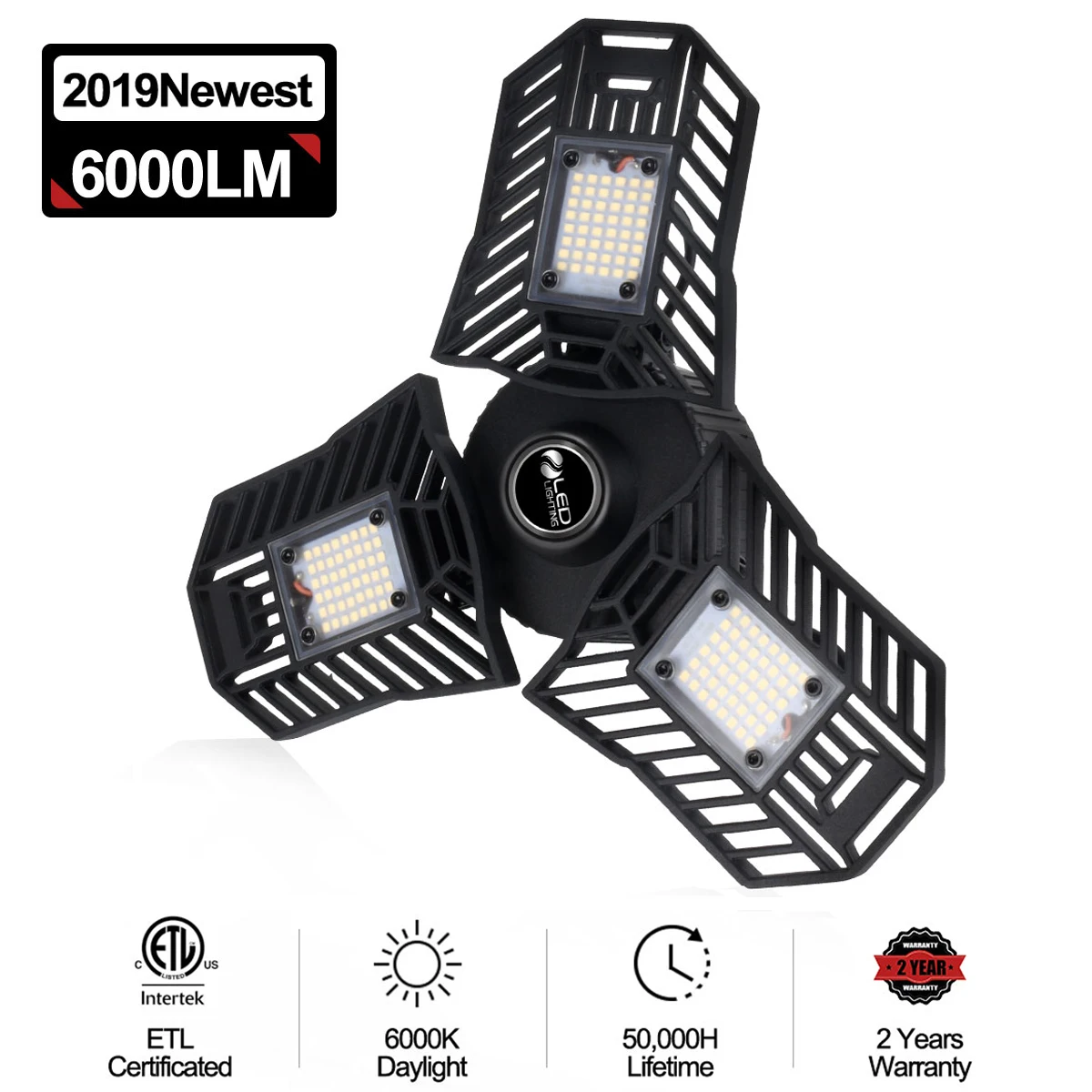 60W 6000LM LED Ceiling Lamp Led Garage Light with Adjustable Panels Deformable Lamp for Workshop Warehouse Gatage
60W 6000LM LED Ceiling Lamp Led Garage Light with Adjustable Panels Deformable Lamp for Workshop Warehouse Gatage