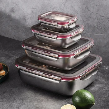 Leakproof Stainless Steel Lunchbox Set 4 Stackable Metal Containers Keep Food Warm Cool Salad Work School Leak Proof Storage
Leakproof Stainless Steel Lunchbox Set 4 Stackable Metal Containers Keep Food Warm Cool Salad Work School Leak Proof Storage