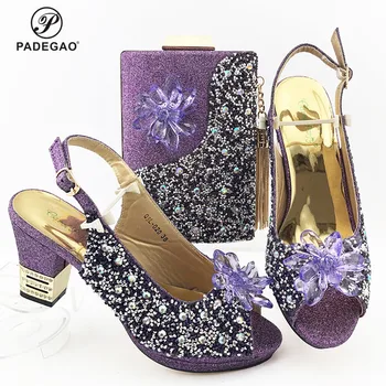 Italian Lady Matching Shoe and Bag 2020 Hot Selling Material with Pu Nigerian Shoes and Bags Set for Party in Purple Color
Italian Lady Matching Shoe and Bag 2020 Hot Selling Material with Pu Nigerian Shoes and Bags Set for Party in Purple Color