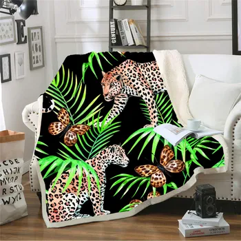 Tropical Plants Print Sherpa Fleece Blanket on Sofa Bed Lepoard Animals Winter Warm Bedspread for Travel Home 150x200cm
Tropical Plants Print Sherpa Fleece Blanket on Sofa Bed Lepoard Animals Winter Warm Bedspread for Travel Home 150x200cm