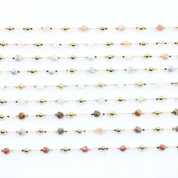 1 Meter Handmade Gold Wire Wrapped Rosary Chain Faceted stone Beads for Necklaces Bracelets Anklet Making DIY Jewelry Findings
1 Meter Handmade Gold Wire Wrapped Rosary Chain Faceted stone Beads for Necklaces Bracelets Anklet Making DIY Jewelry Findings