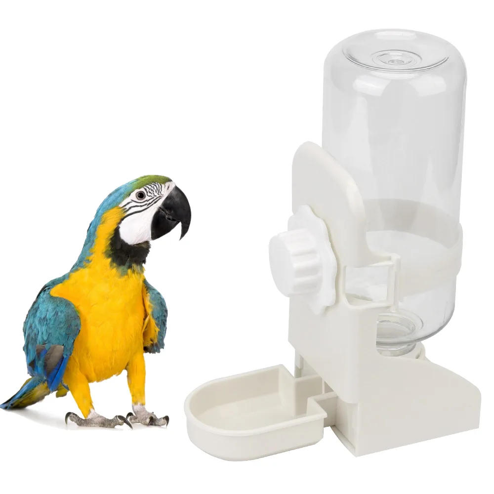 

Pet Parrots Birds Drinker Cat Dog Cage Hanging Water Dispenser 500ML For Pigeon Rabbit Cat Small Pets Water Feeder Bowl