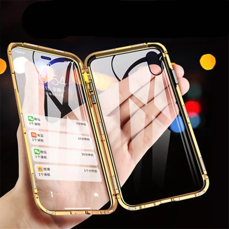 Metal Magnetic Adsorption Case for IPhone XS MAX X XR 8 7 Plus 6 6s Case Double Sided Magnet Case Cover 7Plus Easy Install 
Metal Magnetic Adsorption Case for IPhone XS MAX X XR 8 7 Plus 6 6s Case Double Sided Magnet Case Cover 7Plus Easy Install