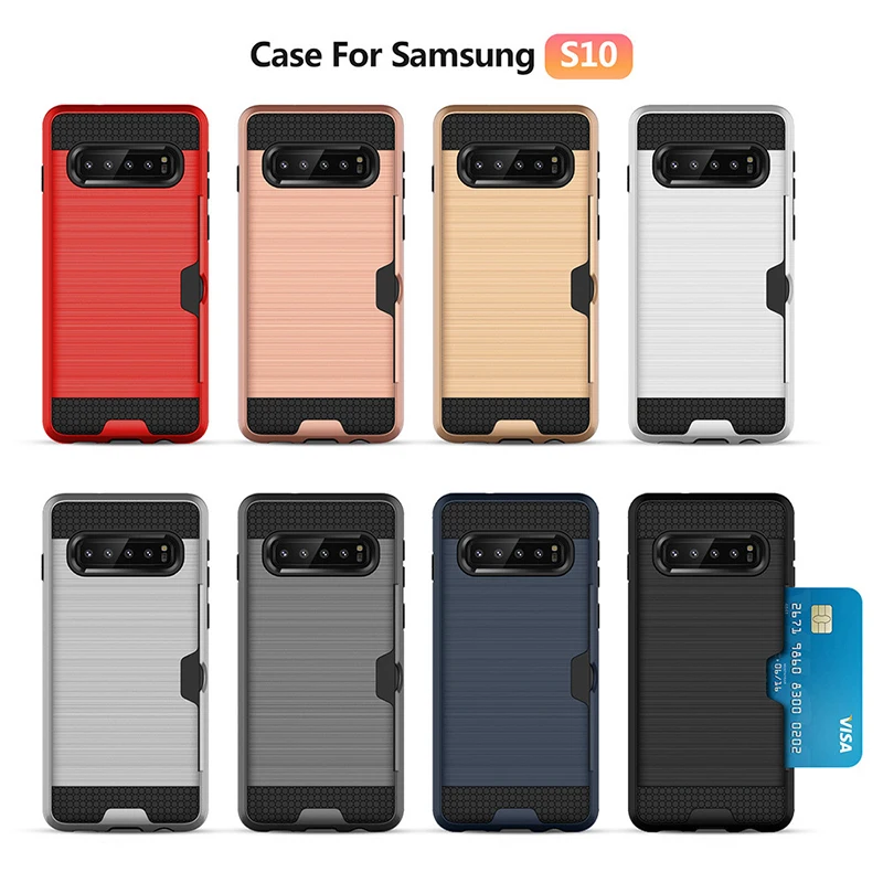 Dual Layer Brushed Card Slides Shockproof Case For Samsung S10 5G E S9 S8 Plus Note 10 10+ 9 8 Luxury Hybird TPU + Hard PC Cover
Dual Layer Brushed Card Slides Shockproof Case For Samsung S10 5G E S9 S8 Plus Note 10 10+ 9 8 Luxury Hybird TPU + Hard PC Cover