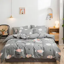 2019 мультфильм рыбы серый постельное белье пододеяльник набор