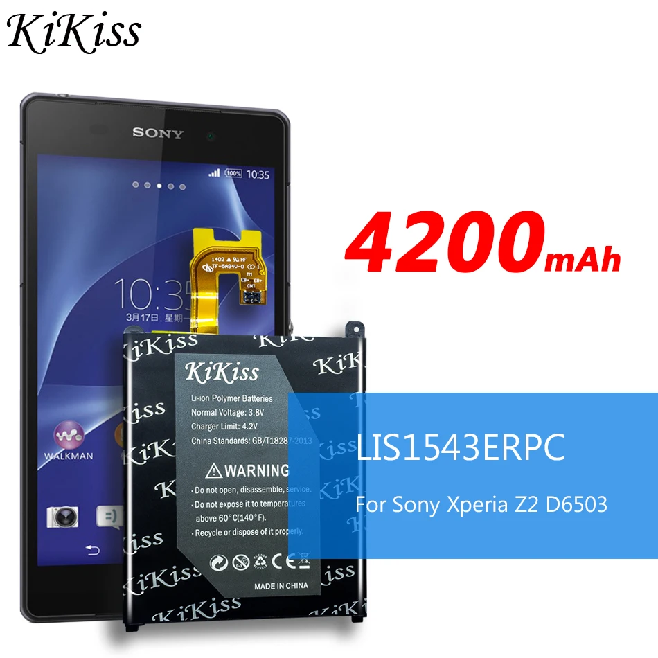 

KiKiss Cell Phone LIS1543ERPC Replacement Batteries For SONY Xperia Z2 L50w Sirius SO-03 D6503 D6502 Mobile Battery+free tools