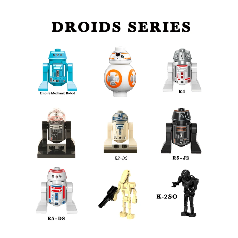 Disney R2-D2 BB-8 C-3PO R4-P17 K-2SO IG88 Battle Buzz Droid строительные блоки бриллиантовая фигурка
