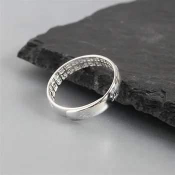 Sculpture Six Words Mantra Open Ring Men Real 925 Sterling Silver Rings For Women Fine Jewelry Personalized High Quality 925-972
Sculpture Six Words Mantra Open Ring Men Real 925 Sterling Silver Rings For Women Fine Jewelry Personalized High Quality 925-972