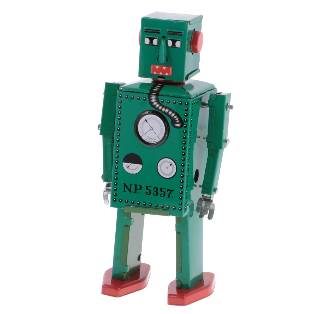 Vintage Wind Up Tin Toy Clockwork Metal Mechanical Walking Robot MS397 Gifts Vintage Wind Up Tin Toy Clockwork Metal Mechanical Walking Robot MS397 Gifts