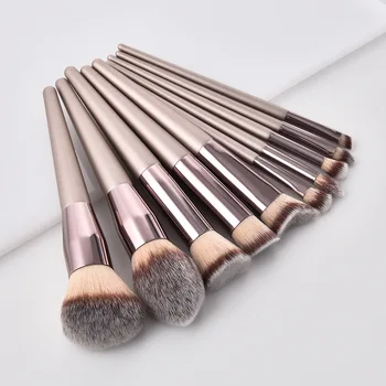 

Luxury Champagne Makeup Brushes Foundation Powder Blush Eyeshadow Eyelash Concealer Lip Eye Blending Brush Make Up Brushes Set