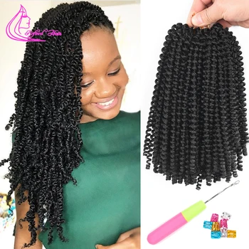 Refined Hair 8inch Short Curly Twist Crochet Braids 30 strands/pack Synthetic Spring Twist Ombre braiding hair Extensions
Refined Hair 8inch Short Curly Twist Crochet Braids 30 strands/pack Synthetic Spring Twist Ombre braiding hair Extensions