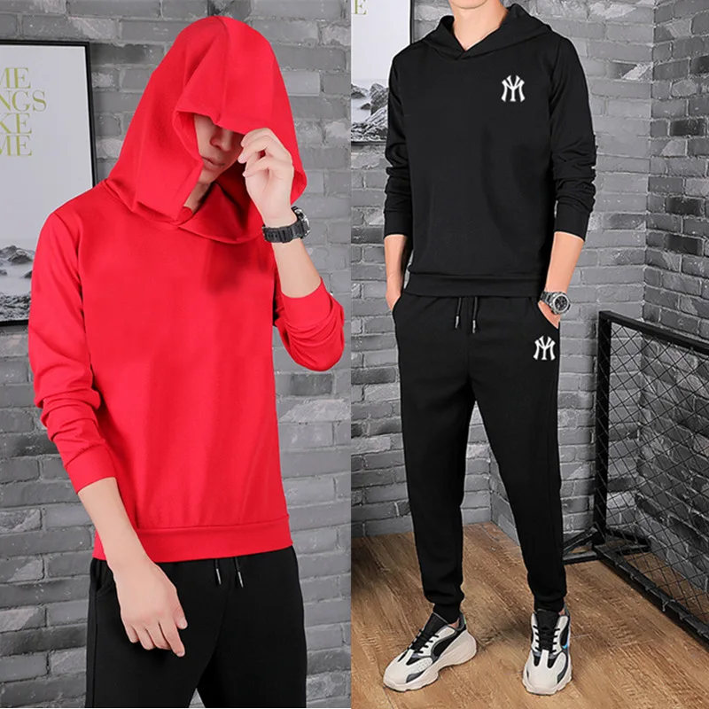 Sports Set Men's Spring And Autumn New Style 2019 Hoodie Trend Two-Piece Set Solid Color Men Running Sports Clothing
Sports Set Men's Spring And Autumn New Style 2019 Hoodie Trend Two-Piece Set Solid Color Men Running Sports Clothing