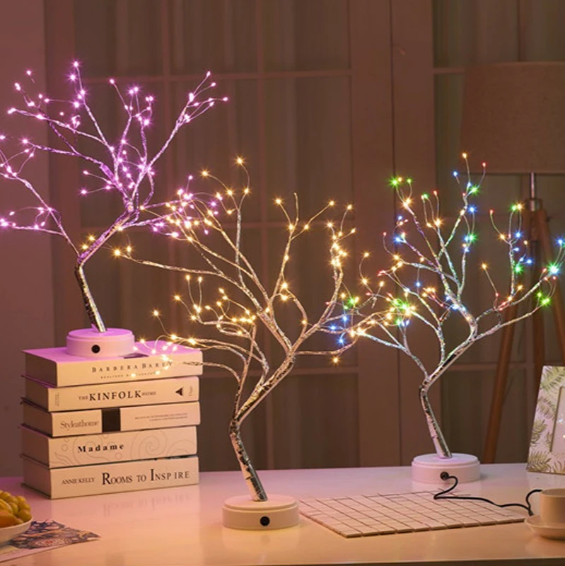 USB Table Lamp Copper Wire Christmas Fire Tree Night Light Table Lamp Home Desktop Decoration Christmas Decoration 36/108Leds
USB Table Lamp Copper Wire Christmas Fire Tree Night Light Table Lamp Home Desktop Decoration Christmas Decoration 36/108Leds